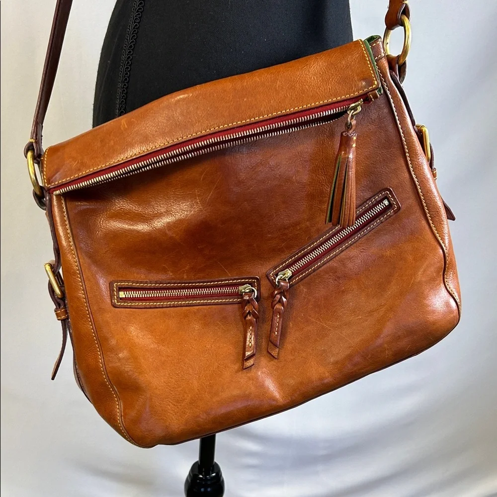 DOONEY Brown Leather Crossbody Bag - Picture 2 of 6